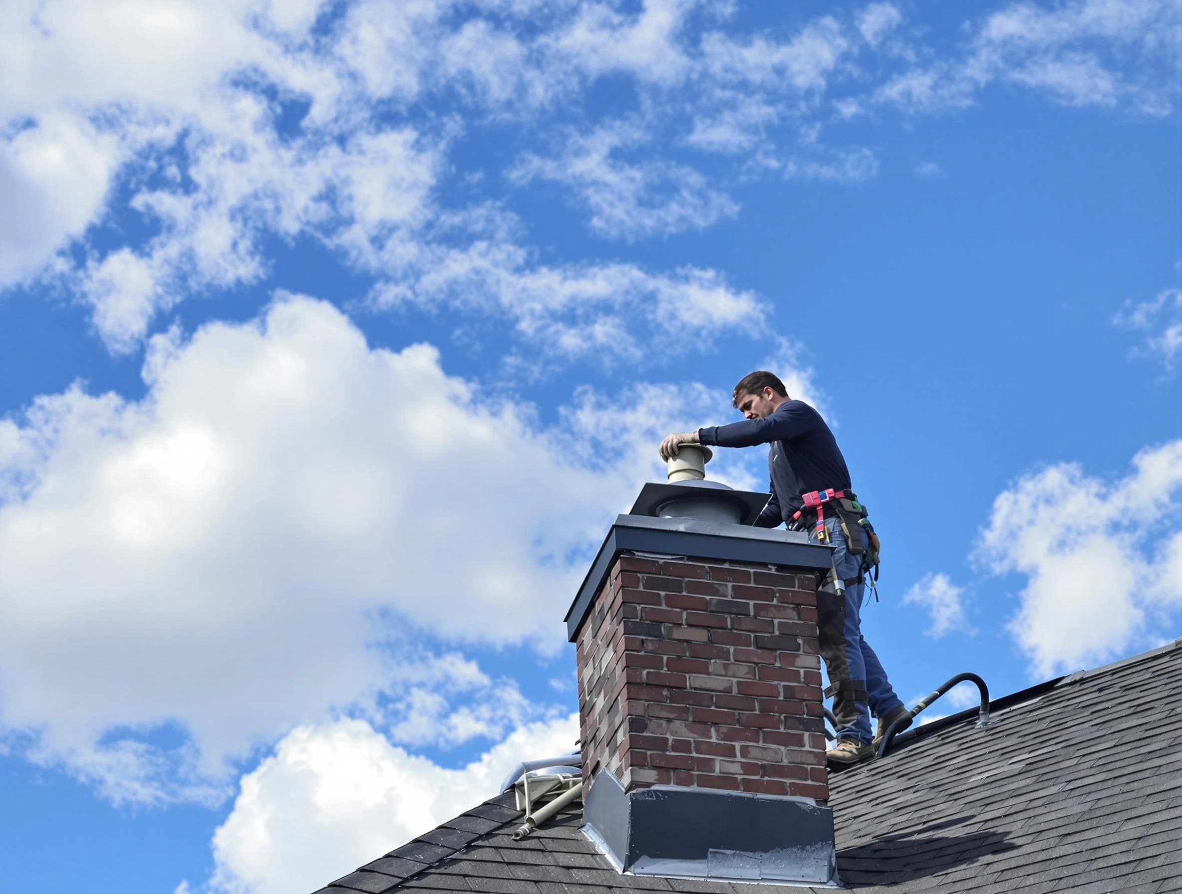 Johnstown Chimney Sweep installing a sturdy chimney cap in Johnstown, CO