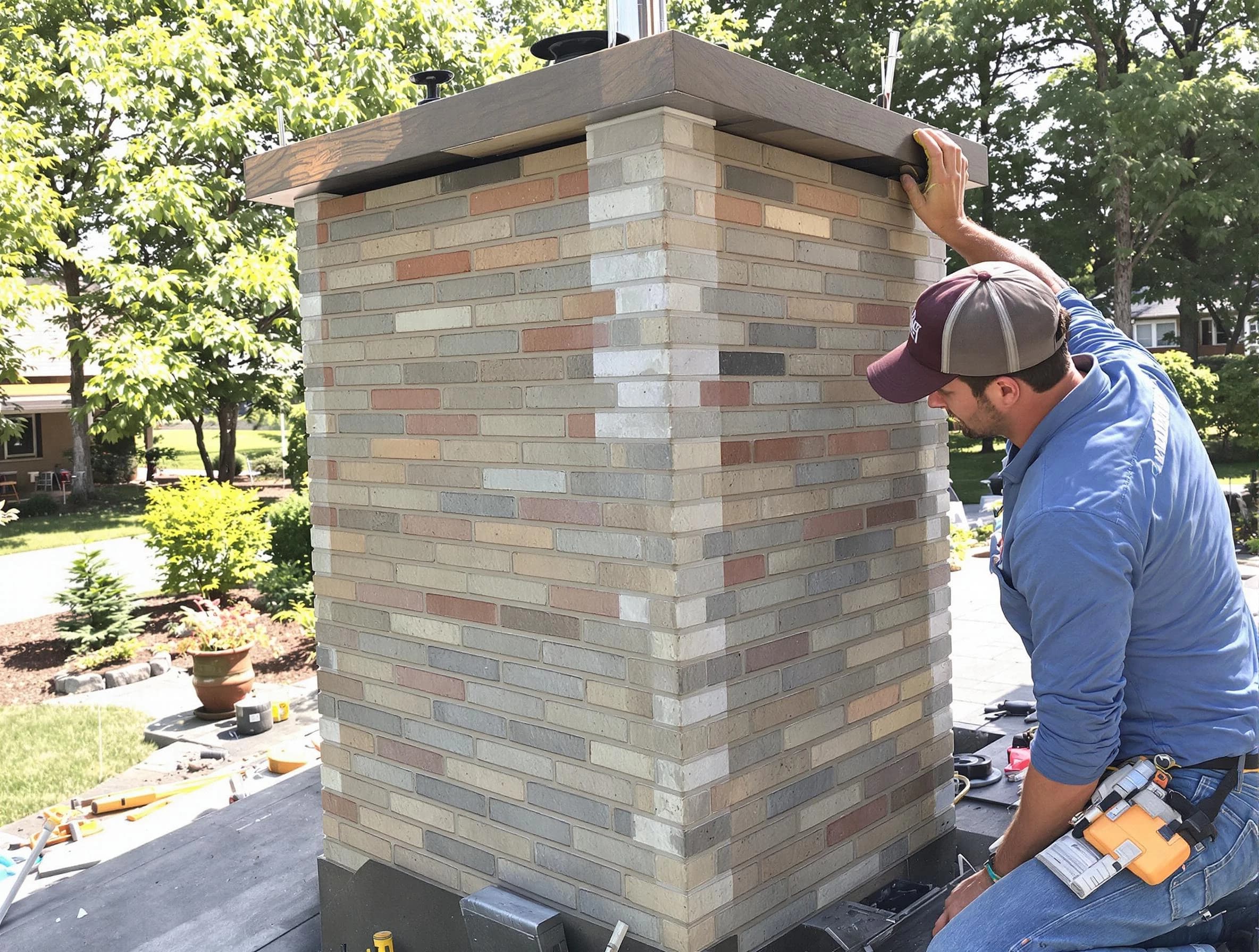 Johnstown Chimney Sweep completing a modern chimney remodel in Johnstown, CO