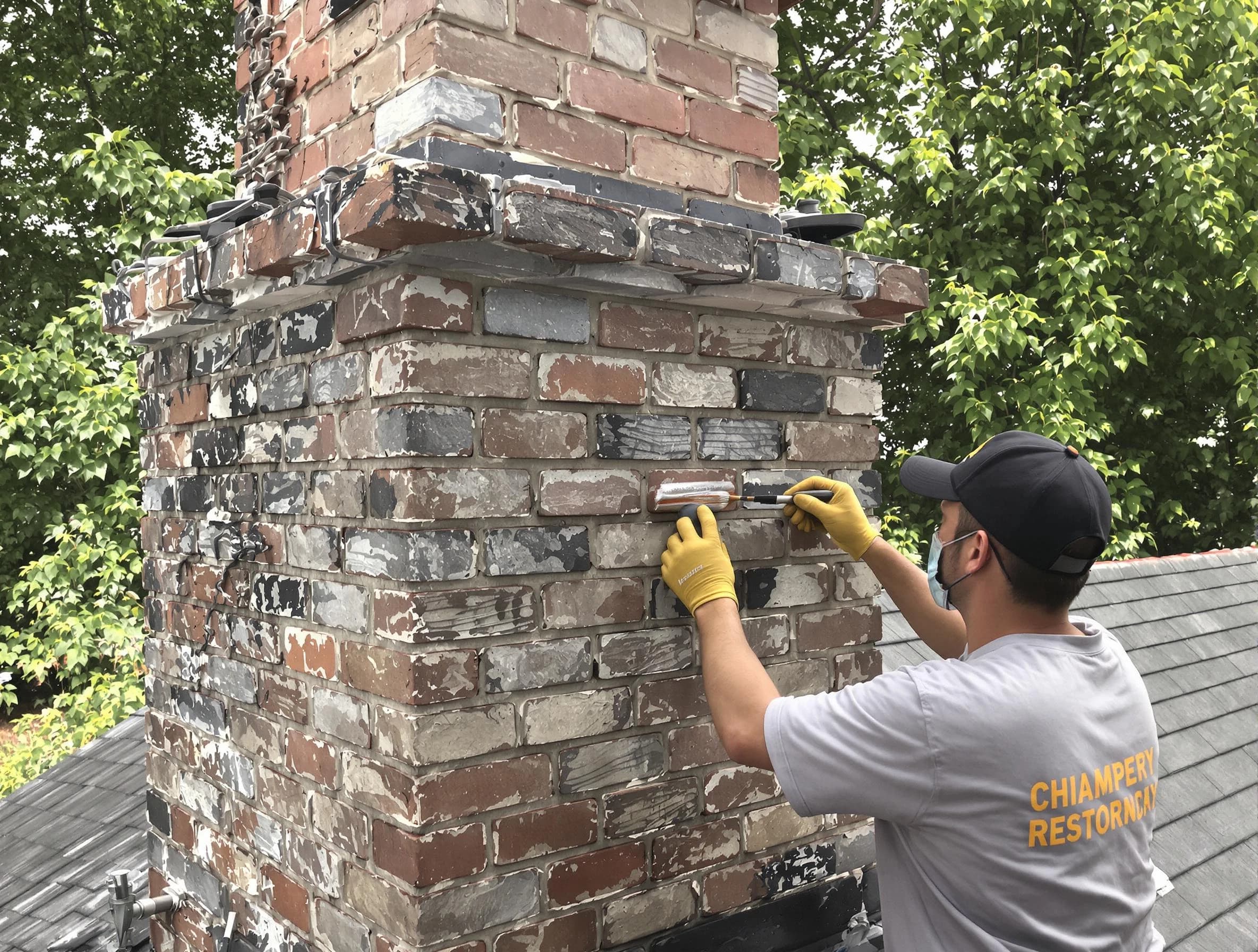 In-progress chimney restoration by Johnstown Chimney Sweep in Johnstown, CO