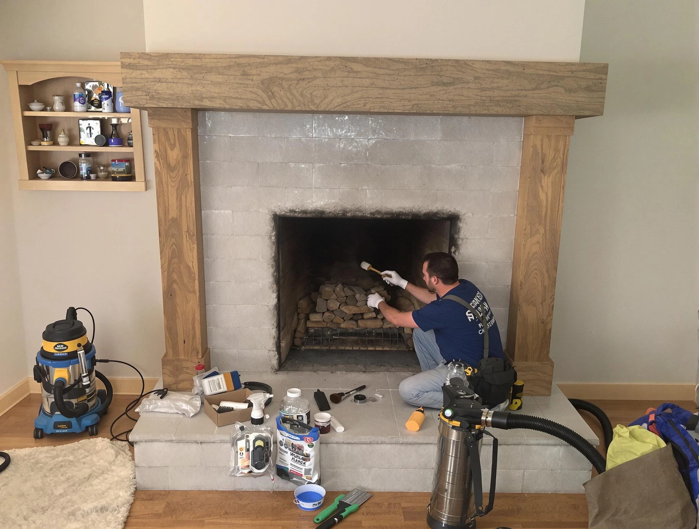Detailed creosote removal process by Johnstown Chimney Sweep in Johnstown, CO