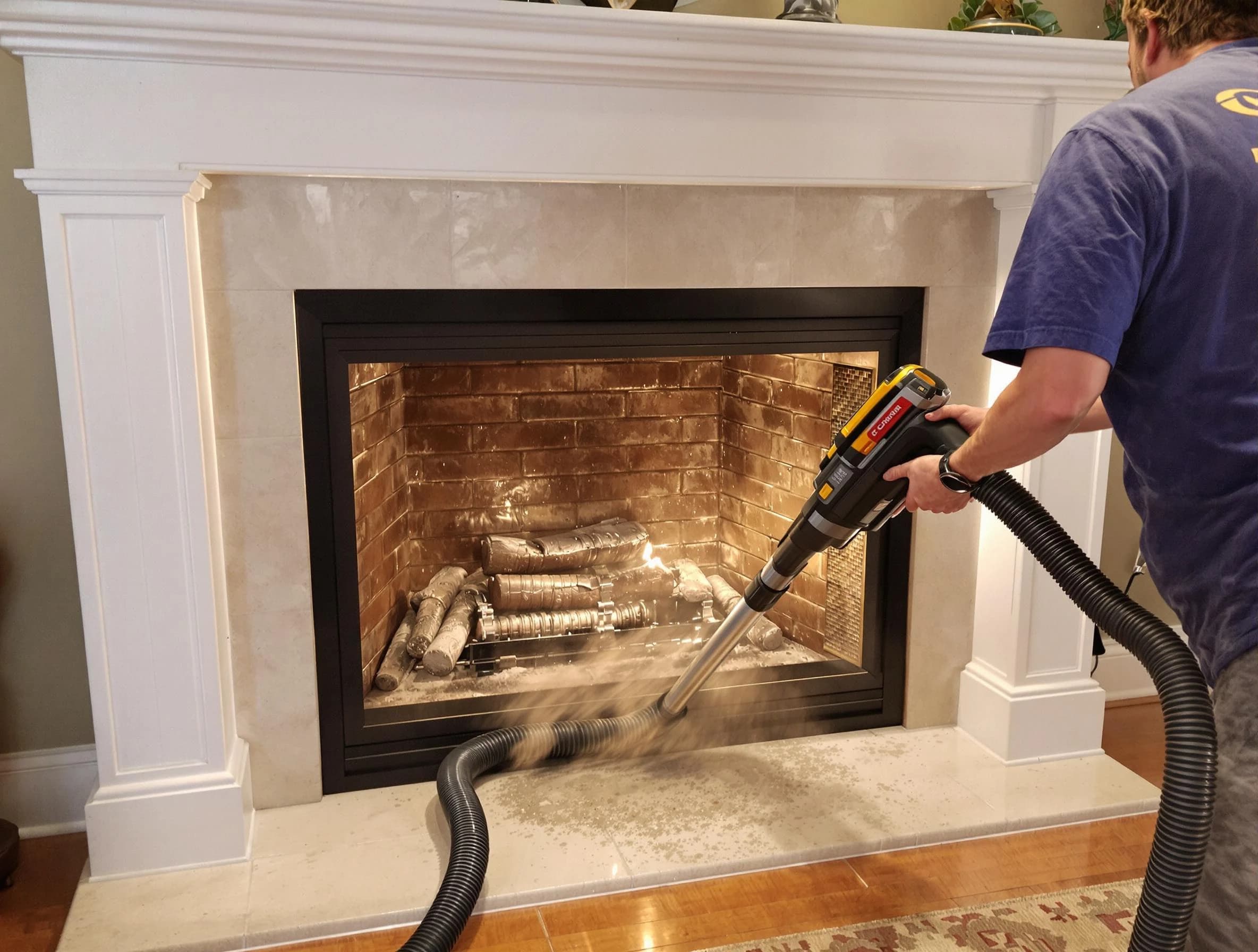 Fireplace cleaning performed by Johnstown Chimney Sweep in Johnstown, CO