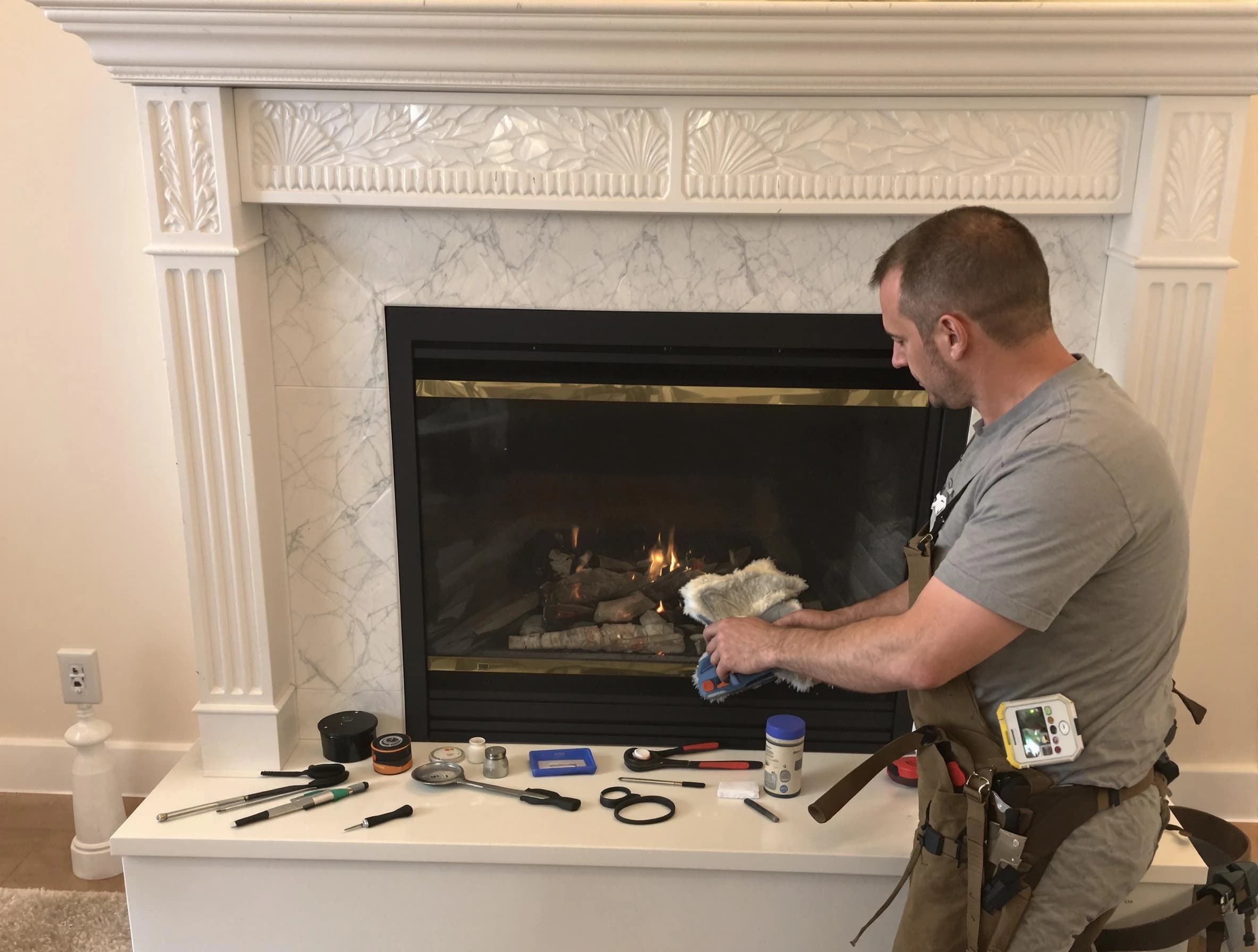 Johnstown Chimney Sweep performing fireplace maintenance in Johnstown, CO