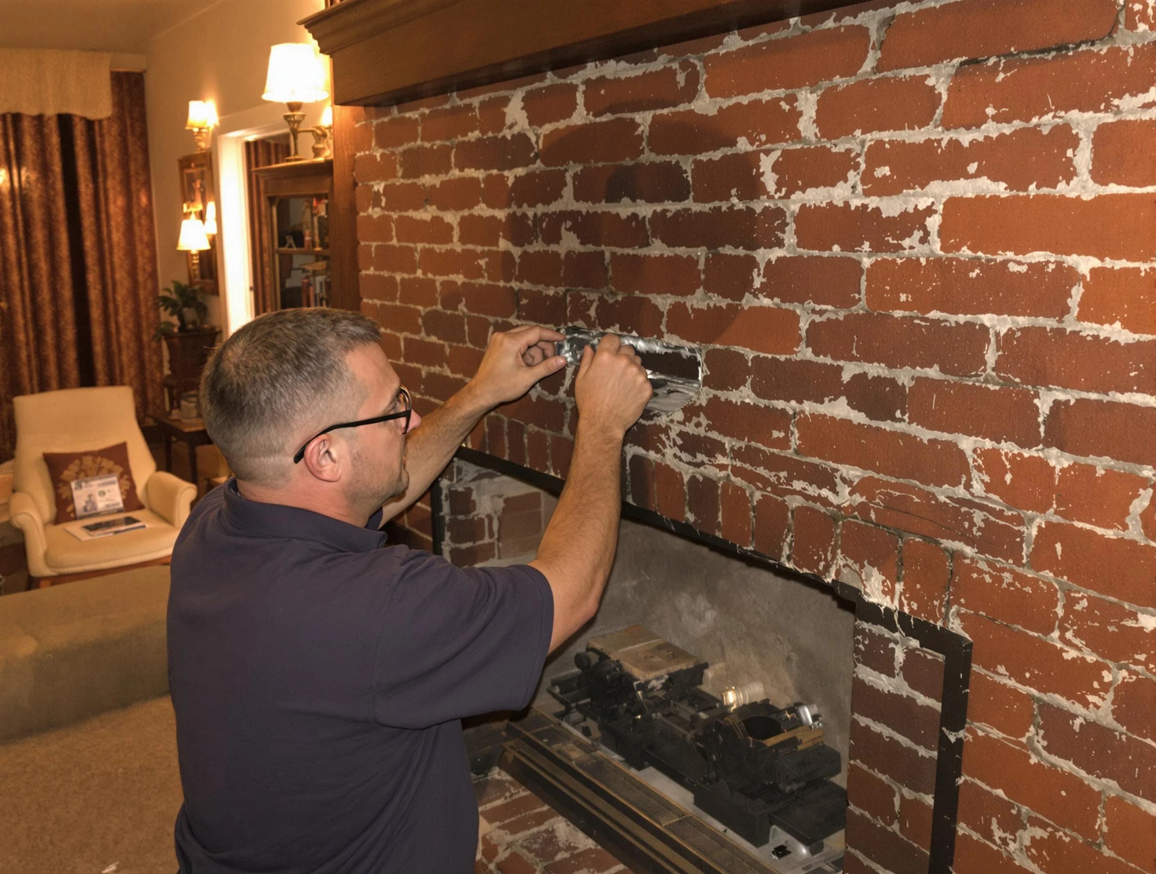 Johnstown Chimney Sweep expert fixing a fireplace in Johnstown, CO