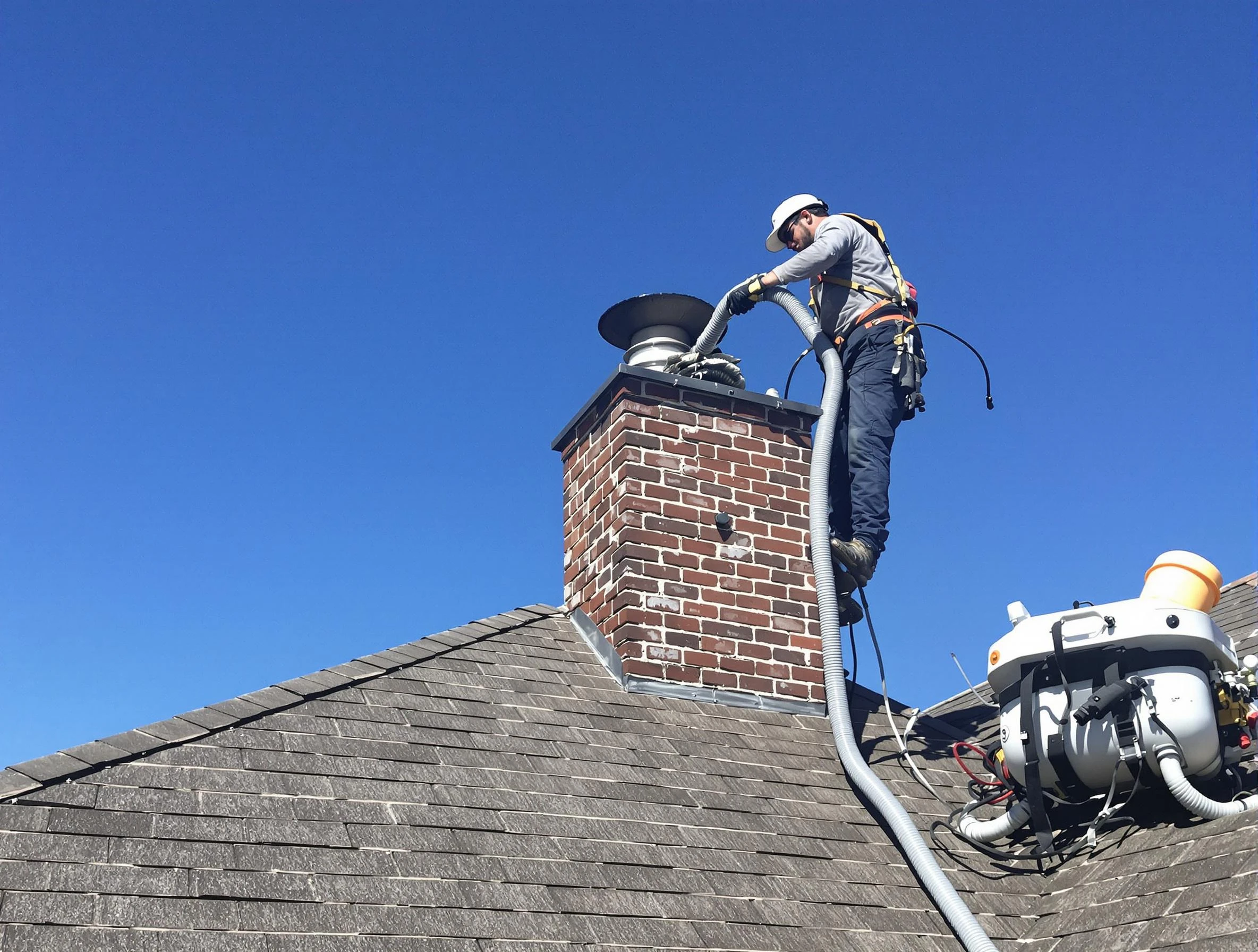 Dedicated Johnstown Chimney Sweep team member cleaning a chimney in Johnstown, CO