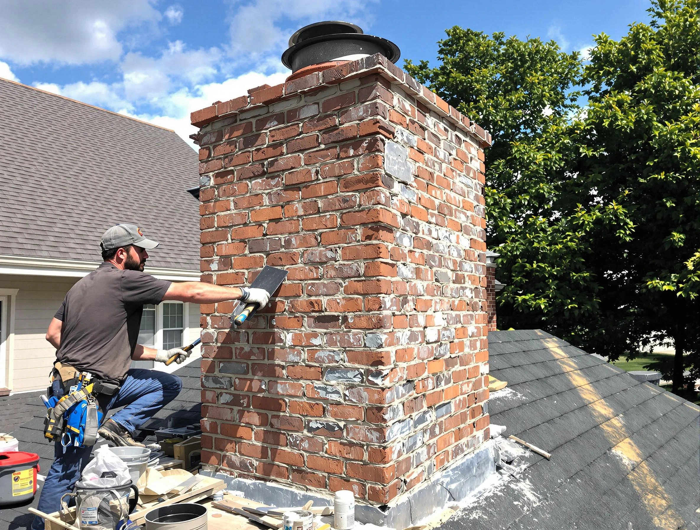 Completed chimney rebuild by Johnstown Chimney Sweep in Johnstown, CO